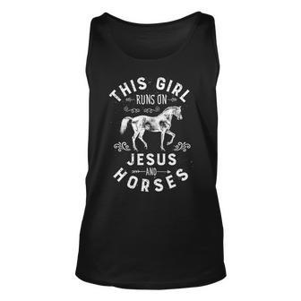 This Girl Runs Jesus And Horses Tank Top | Mazezy