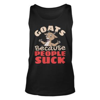 Goats Because People Suck Farm Animal Goat Tank Top | Mazezy