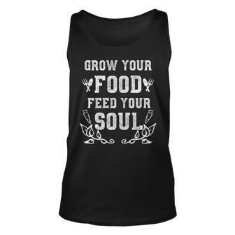 Grow Your Food Feed Your Soul Distressed Tank Top | Mazezy