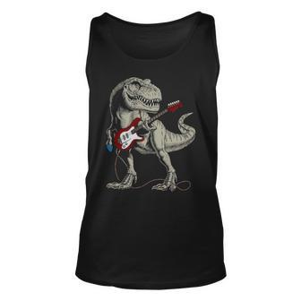 Guitar Dinosaur Playing Guitar Tank Top | Mazezy