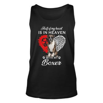 Half Of My Heart Is In Heaven With My Boxer Tank Top | Mazezy