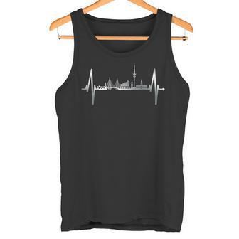 Hamburg Skyline Heartbeat Hamburger Hafen Liebe Fan Hamburg Tank Top - Geschenkecke