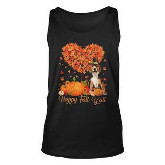 Happy Fall Y'all Beagle Dog Pumpkin Thanksgiving Tank Top | Mazezy AU