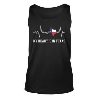 My Heart Is In Texas Heartbea Tank Top | Mazezy