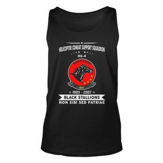 Helicopter Combat Support Squadron 4 Hc 4 Helsuppron 4 Black Stallions Tank Top | Mazezy
