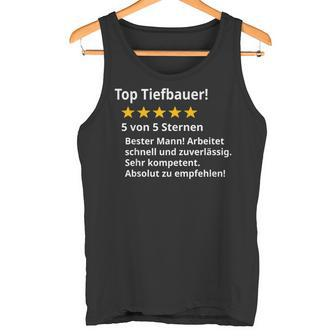Herren Bester Tiefbauer Spruch Lustig Beruf Prüfung Tank Top - Seseable