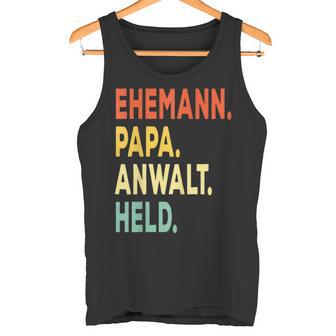 Herren Ehemann Papa Anwalt Held Retro-Jahrgangatertag Tank Top - Geschenkecke