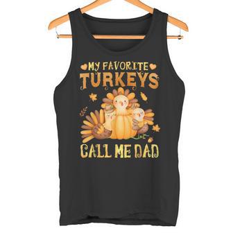 Herren Meine Lieblingstruthähne Nennen Mich Papa Lustiger Herbst Thanksgiving Tank Top - Geschenkecke