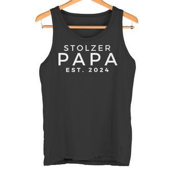 Herren Stolzer Papa Est 2024 Für Papaatertag Weihnachten Tank Top - Geschenkecke