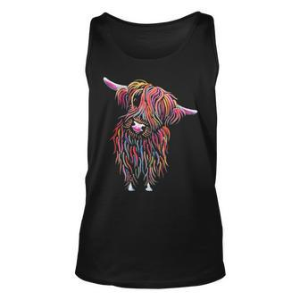 Highland Cow Print Animal Print ' Bolly ' Tank Top | Mazezy