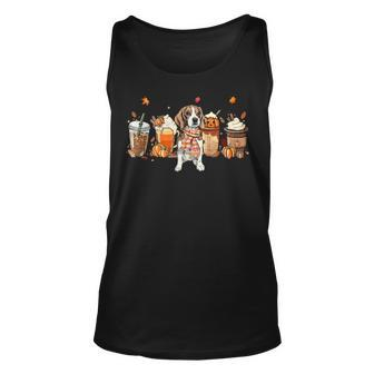 Horror Fall Coffee Beagle Dog Hallowwen Pumpkin Spice Autumn Tank Top | Mazezy