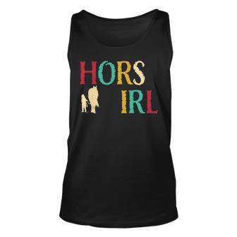Horse Girl Cute Colorful Retro Horseback Riding Tank Top | Mazezy
