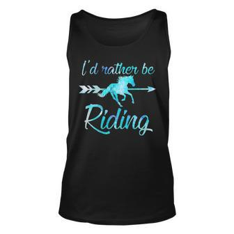 Horse Rider Girls I'd Rather Be Riding Horses Kid Gif Tank Top | Mazezy