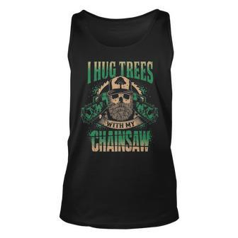 Hug Trees With Chainsaw Logger Coolest Personalized Tank Top | Mazezy