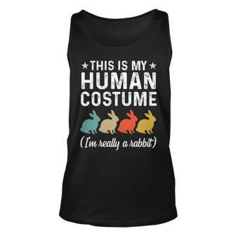 This Is My Human Costume I'm Really A Rabbit Retro Tank Top | Mazezy