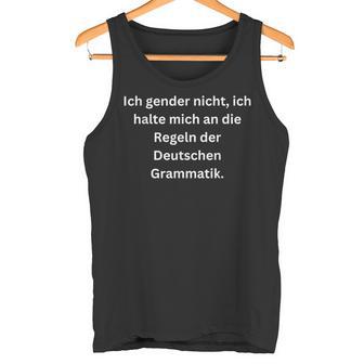 Ich Gender Nicht Ich Halte Mich An Rules Gender Tank Top - Seseable