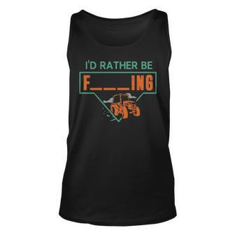 I'd Rather Be Farming Tractor For A Hobby Farmer Tank Top | Mazezy