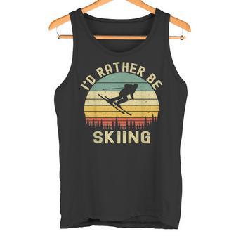 I'd Rather Be Skiing Retrointage Skifahrer Ski Herren Papa Jungen Tank Top - Geschenkecke