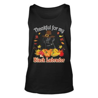 I'm Thankful For My Black Labrador Dog Lover Pumpkin Fall Tank Top | Mazezy