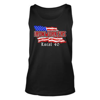 Ironworkers Local 580 Nyc American Flag Patriotic Tank Top | Mazezy