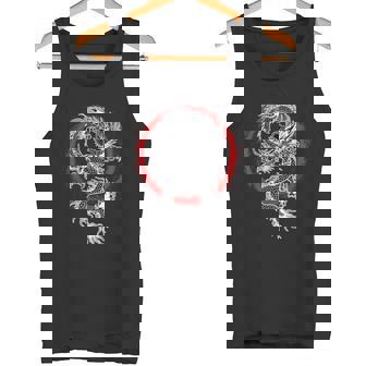 Japonés Estético Dragón Y Sol Símbolo Kanji Japón Tatuaje Camiseta sin mangas - Regaloses
