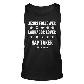 Jesus Follower Labrador Lover Nap Taker Tank Top | Mazezy