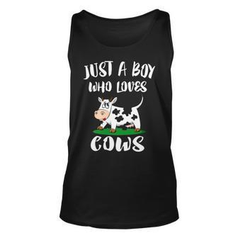 Just A Boy Who Loves Cows Animal Farm Tank Top | Mazezy DE