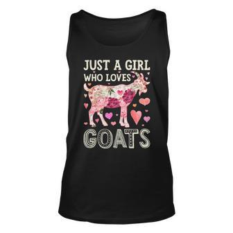 Just A Girl Who Loves Goats Goat Silhouette Flower Tank Top | Mazezy