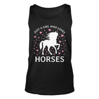 Just A Girl Who Loves Horses Cowgirl Horse Girl Riding Tank Top | Mazezy