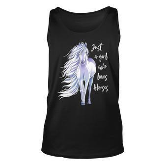 Just A Girl Who Loves Horses Horse Riding Women Tank Top | Mazezy