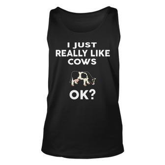 I Just Really Like Cows Ok Rancher Farmer Tank Top | Mazezy UK
