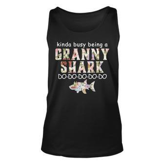 Kinda Busy Being A Granny Shark Tank Top | Mazezy