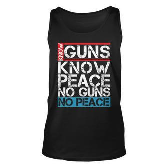 Know Guns Know Peace No Guns No Peace Tank Top | Mazezy