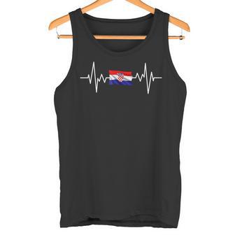 Kroatische Flagge Geschenk Herzschlag Kroatien Hrvatska Tank Top - Geschenkecke