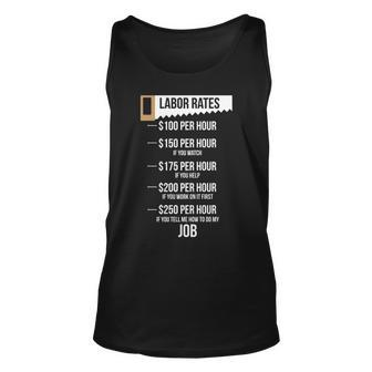 Labor Rates Carpenter Hourly Rates Humor Tank Top | Mazezy