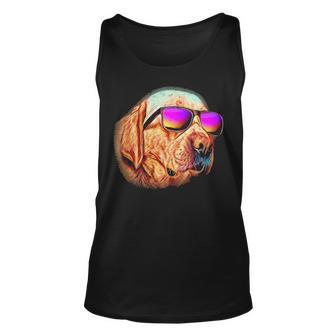Labrador Retriever Neon Dog Sunglasses Tank Top | Mazezy