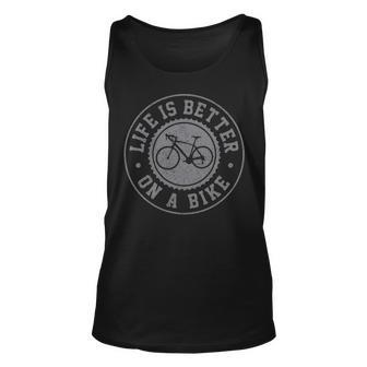 Life Is Better A Bike Cycling Bicycle Cyclist Tank Top | Mazezy
