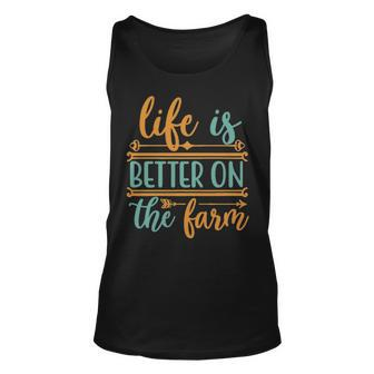 Life Is Better The Farm Farming Rancher Farmer Tank Top | Mazezy