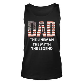 Lineman Dad Back Of Clothing Line Worker Tank Top | Mazezy