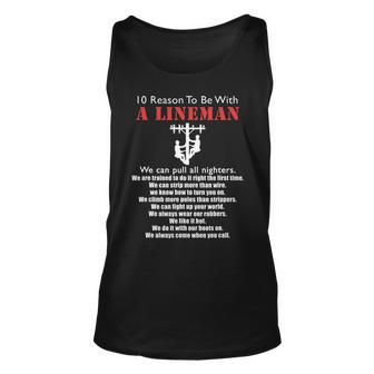 To Be With A Lineman Lineman Quotes Tank Top | Mazezy