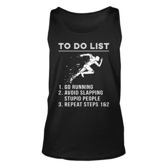 To Do List Running Avoid Slapping Stupid People Tank Top | Mazezy