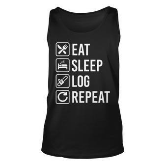 Logger Eat Sleep Repeat Tank Top | Mazezy