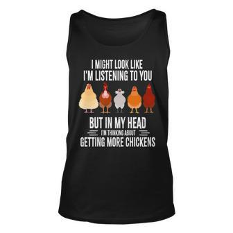 I Might Look Like I'm Listening To You Chickens Farmer Tank Top | Mazezy