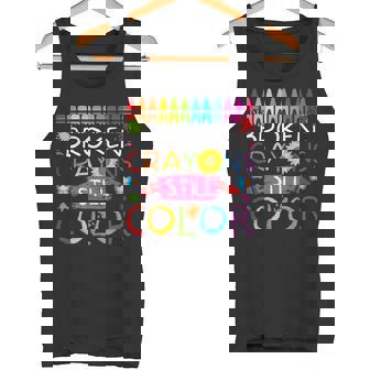 Los Crayones Rotos Aún Colorean La Conciencia Sobre La Salud Mental Camiseta sin mangas - Regaloses