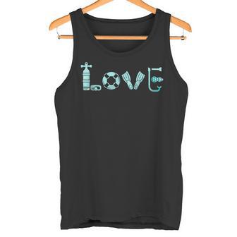 Love Love Diving Scuba Diving Freitdiving Apnoea Sea Tank Top - Seseable