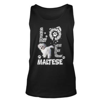 Love Maltese Dog Paw Sunflower Lover Costume Tank Top | Mazezy