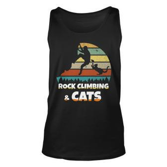 I Love Rock Climbing & Cats Mountain Climber Cat Lover Tank Top | Mazezy