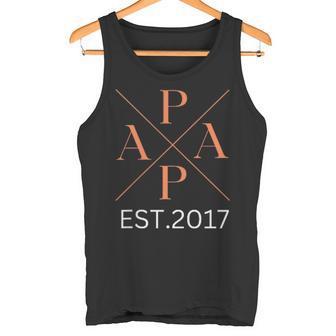 Lustiger Papa Est 2017 Papa Seit 2017 Papa 2017 Tank Top - Geschenkecke