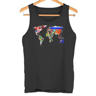 Mapa Del Mundo Bandera Del País Atlas Camiseta sin mangas - Regaloses