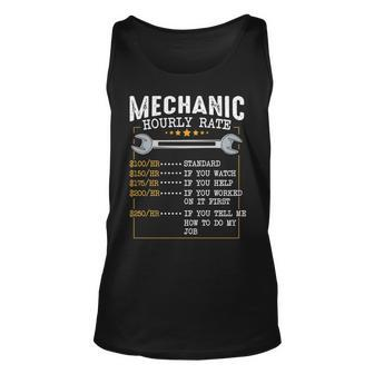 Mechanic Hourly Rate Labor Rates Co Workers Car Lover Tank Top | Mazezy CA